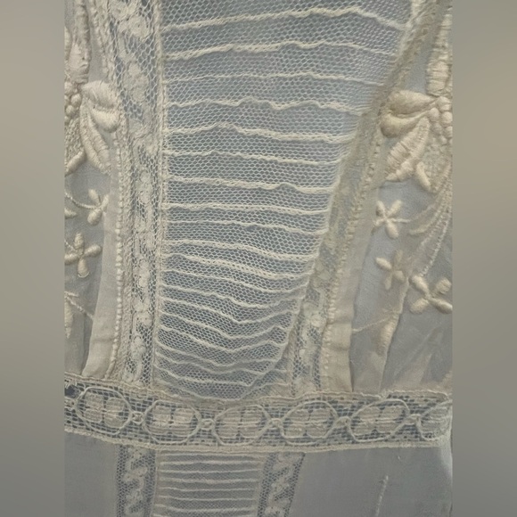 Antique Edwardian Embroidered Lace Tea Dress – 1900s Heirloom Bridal Gown - Picture 10 of 14